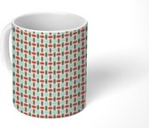 Mok - Koffiemok - Patronen - Groen - Rood - Mokken - 350 ML - Beker - Koffiemokken - Theemok