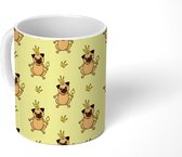 Mok - Koffiemok - Hond - Kroon - Patronen - Mokken - 350 ML - Beker - Koffiemokken - Theemok