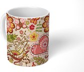 Mok - Koffiemok - Bloemen - Dieren - Regenboog - Bohemian - Design - Mokken - 350 ML - Beker - Koffiemokken - Theemok