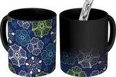 Magische Mok - Foto op Warmte Mokken - Koffiemok - Mandala - Bloemen - Design - Magic Mok - Beker - 350 ML - Theemok