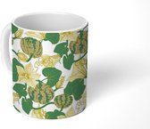 Mok - Koffiemok - Pompoen - Bloemen - Patronen - Herfst - Mokken - 350 ML - Beker - Koffiemokken - Theemok