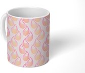 Mok - Koffiemok - Druppel - Regen - Pastel - Roze - Design - Mokken - 350 ML - Beker - Koffiemokken - Theemok