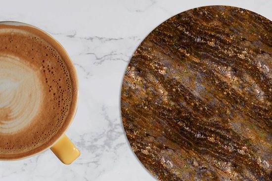 Sous- Sous-verres à verres - Ronds - Granit - Luxe - Motifs - 10x10 cm - Sous-verres en verre - 6 pièces