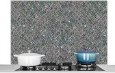 Spatscherm keuken 120x80 cm - Kookplaat achterwand IJzer - Platen - Patroon - Muurbeschermer - Spatwand fornuis - Hoogwaardig aluminium
