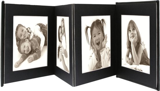 Deknudt Frames A66DC2 8PH 15x20cm Leporello noir avec finition cuir pour 8 photos 15x20cm