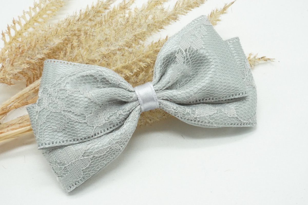 Cotton lace basic haarstrik - Kleur Licht grijs - Haarstrik - Babyshower - Bows and Flowers
