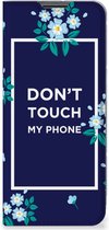 Telefoontasje Nokia G50 Smartphone Hoesje Flowers Blue Don't Touch My Phone