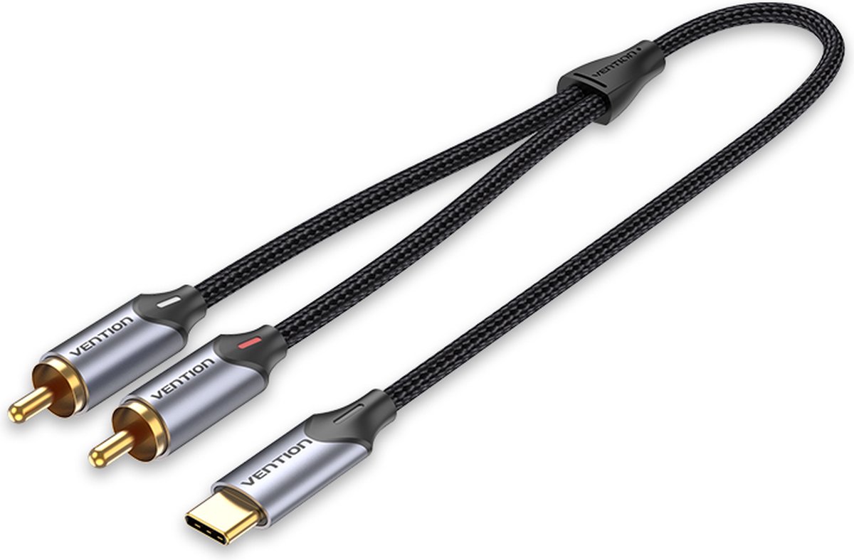Vention BGUHH audio kabel 2 m 2 x RCA USB Type-C Zwart