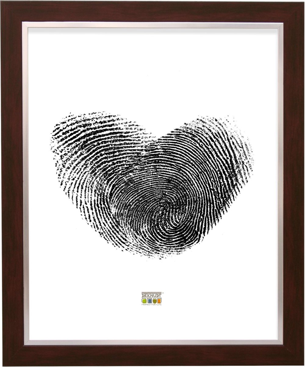 Deknudt Frames fotolijst S41NH4 - bruin met zilverbies - 40x60 cm