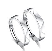 Ring dames | ring heren | zilveren ring dames en heren set | zilver 925 | one size ringen | verstelbare ringen | cadeau voor vrouw | cadeau voor man | liefdescadeau | verlovingsringen | valentijnscadeau