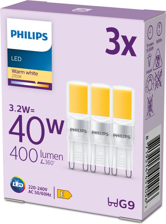 Philips 8719514451056 spot d'éclairage G9 LED 3,2 W E | bol
