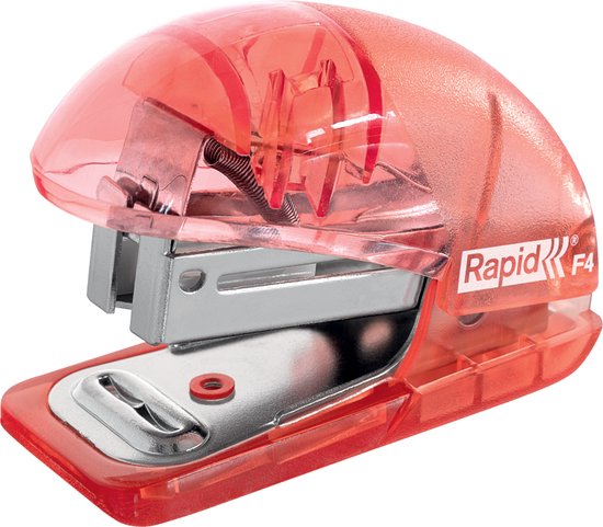 Rapid Colour'Breeze Mini Nietmachine met Bovenlaadmechanisme - Capaciteit tot 10 Vel - Geïntegreerde Ontnieter - Nietjes Meegeleverd -  Koraal