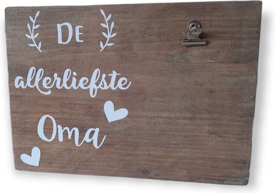Tekst bord allerliefste OMA houten wandbord barnwood steigerhout moederdag  of cadeau... | bol.com