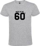 Grijs T shirt met print van " Made in the 60's / gemaakt in de jaren 60 " print Zwart size M