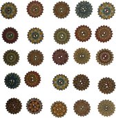 Winkrs | 25 Houten knopen Mandala tandwiel - 20mm - DIY - Mix van knopen in diverse kleuren