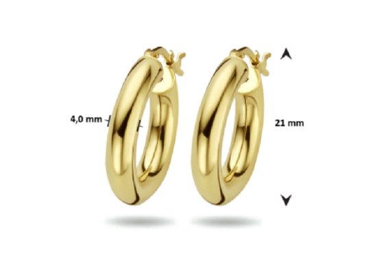 Belles Boucles d'oreilles d'Oreilles en Argent Plaqué Or 14K Rondes 4 mm. MODÈLE 3