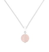 ARLIZI 2087 Collier pendentif quartz rose - argent massif - 46 cm
