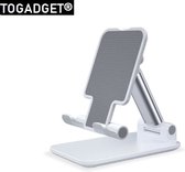 Togadget® - Support de téléphone de bureau pivotant et pliable - Support de tablette - Support de tablette de téléphone - Pliable et réglable - Wit