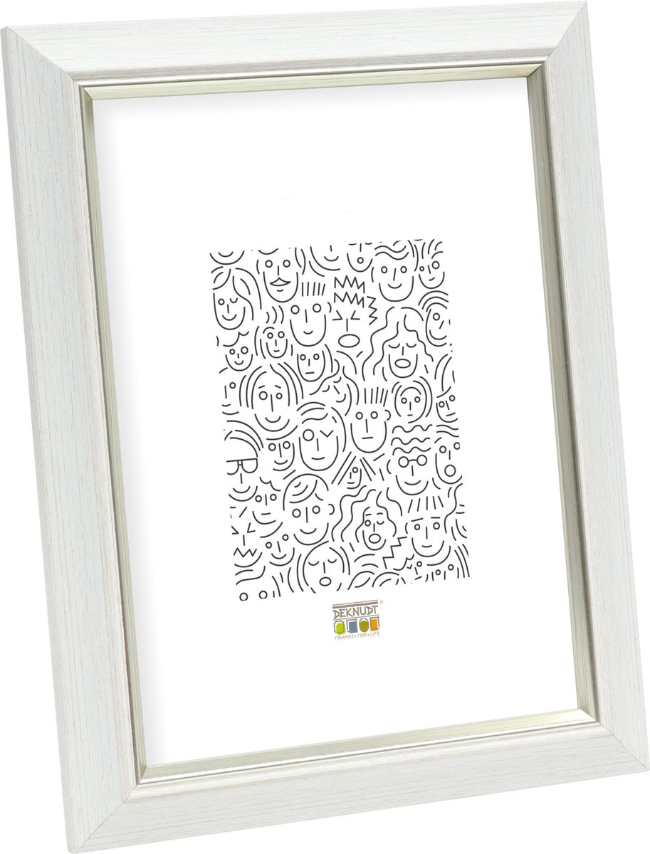 Deknudt Frames fotolijst S42JF1 - wit met biesje - voor foto 9x13 cm