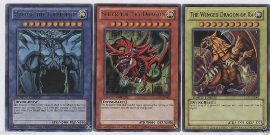 Afbeelding van het spel Trading Card - Yu-gi-oh kaarten godkaarten ultra rare YGLD - Yu Gi Oh cards - Limited edition - In kaarthouder!