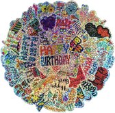 Happy Birthday Stickers | Glitters, reflecterend | Verjaardag, feest | 44 stuks