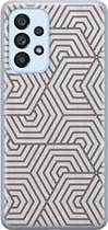 Leuke Telefoonhoesjes - Hoesje geschikt voor Samsung Galaxy A33 - Geometrisch - Soft case - TPU - Print / Illustratie - Grijs