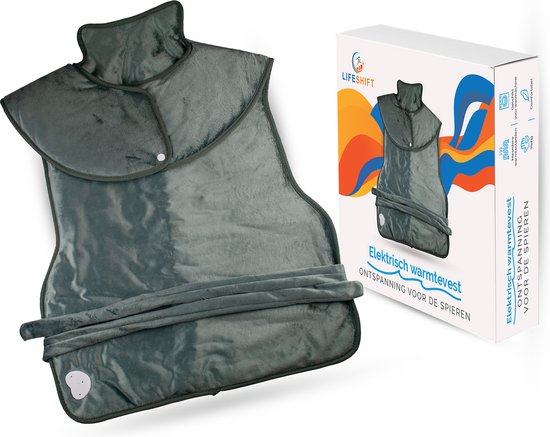 Elektrisch warmtekussen voor nek, schouder en rug - warmtedeken met 6 standen - warmtemat - verwarmingsmat - wasbaar - 94x56 cm