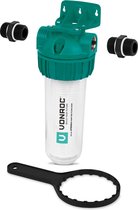 VONROC Voorfilter voor pompen en hydrofoorpompen – 25cm – Max. 4300l/h – Universele voorzetfilter