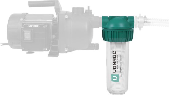 VONROC Voorfilter voor pompen en hydrofoorpompen - 25cm - Max. 4300l/h - Universele voorzetfilter van VONROC — afbeelding 3