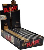 RAW Black 1 1/4 Size Rolling Paper - Rolling Paper - Rolling paper (Smoking) - Short Rolling Papers - 24 Pieces/Display