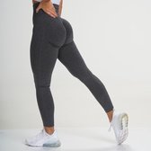 Wow Peach - Legging Stretch Fitness & Yoga - Butt-lift - Legging de sport - Work Out - Squat proof - Taille haute - Comfort - Gris foncé - Taille : Small