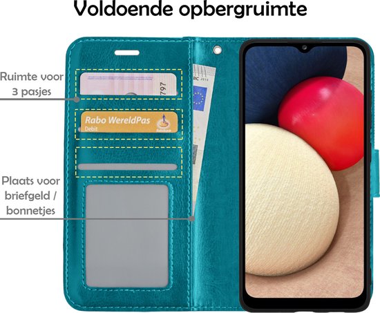 Samsung A03s Case Book Case Avec Protecteur D'écran - Samsung Galaxy A03s Case Case Wallet Cover Avec Protecteur D'écran - Turquoise