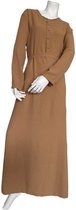 Lange jurken voor dames - Hijab jurk - Oversized Abaya kleding 202 - Goud kleur - Standaard maat / One size 44/48 - Lengte 140 cm