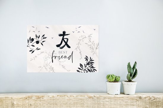 Affiche Best ami - Amitié - Proverbes - Citations - Amis - 30x20 cm