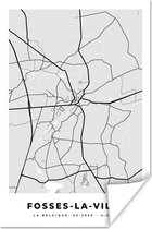 Poster Stadskaart – Plattegrond – België – Zwart Wit – Fosses la Ville – Kaart - 20x30 cm