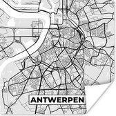 Poster België – Antwerpen – Stadskaart – Kaart – Zwart Wit – Plattegrond - 30x30 cm