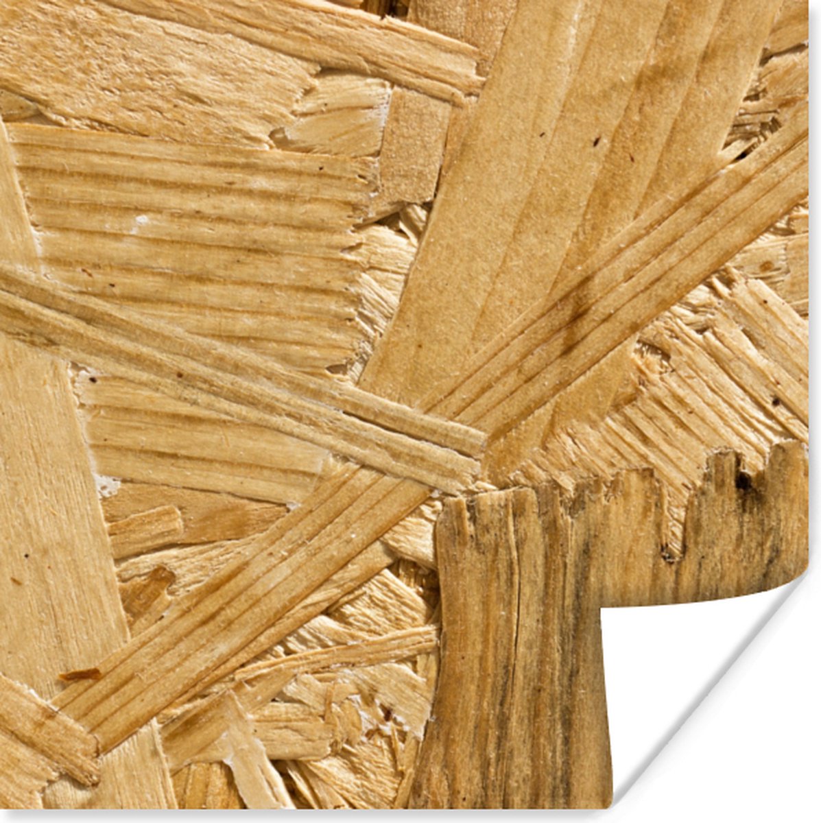 Poster Hout - OSB - Patroon - 30x30 cm