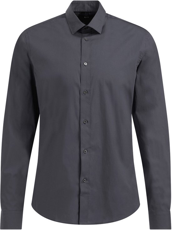 WE Fashion Heren slim fit overhemd met stretch -Maat L