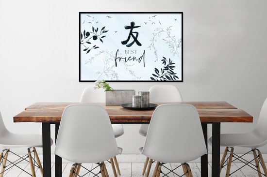 Affiche avec cadre Best friends - Best friend - Citations - Proverbes - Amitié - 90x60 cm