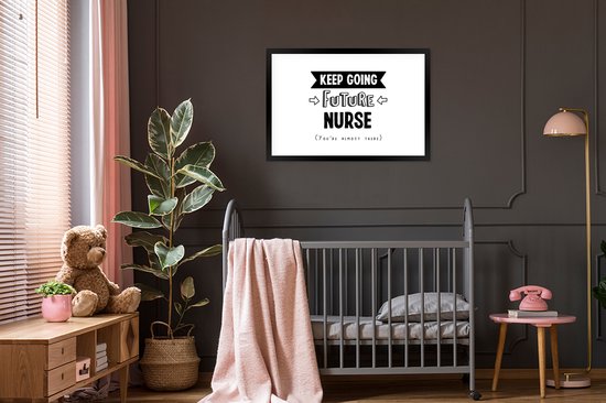 Cadre photo avec affiche - Infirmière - Citations - École - Éducation - 90x60 cm - Cadre pour affiche