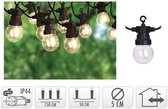 Oneiro’s Luxe Lichtsnoer met 10 LED Filament Lampen - voor buiten - Tuinverlichting - Lichtsnoer voor buiten - zwart - prikspot – LED – zomer – tuinverlichting