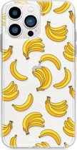 Fooncase Hoesje Geschikt voor iPhone 13 Pro - Shockproof Case - Back Cover / Soft Case - Bananas / Banaan / Bananen