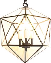 LumiLamp Lampes à suspension 30x30x160 cm Transparent Métal Verre Lampe de table à manger