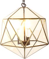 LumiLamp Hanglamp 40x40x175cm Transparant Metaal Glas Hanglamp Eettafel