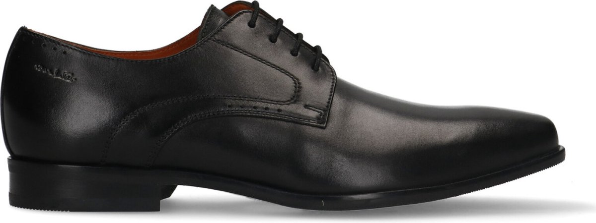 Van Lier - Heren - Zwarte leren veterschoenen - Maat 41