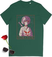 T Shirt Heren en Dames - Japan Anime - Groen - Maat M
