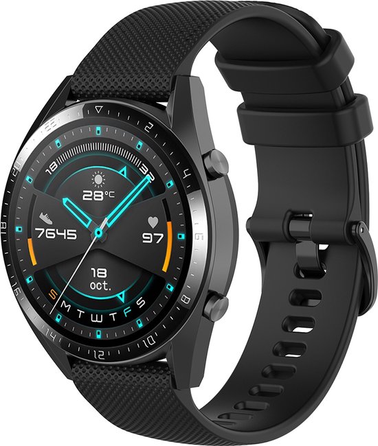 Bracelet Sport en Siliconen YONO mm - convient pour Samsung Galaxy Watch 3 45 mm / Galaxy Watch 46 mm / Gear s3 - Polar Vantage M2 / Grit X - Garmin Vivoactive 4 - Huawei Watch GT2 46 mm / GT3 - Amazfit GTR 2 / 2nd 47 mm - Zwart