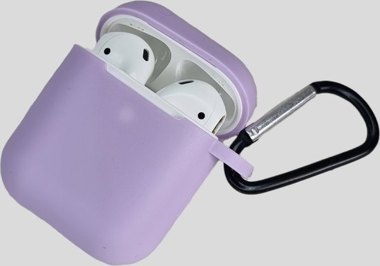 Siliconen Bescherm Hoesje Cover Lila-Grijs (Paars) voor Apple AirPods 1+2 Case - Merkloos