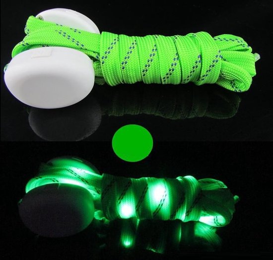 Lichtgevende Nylon Veters - LED - Groen