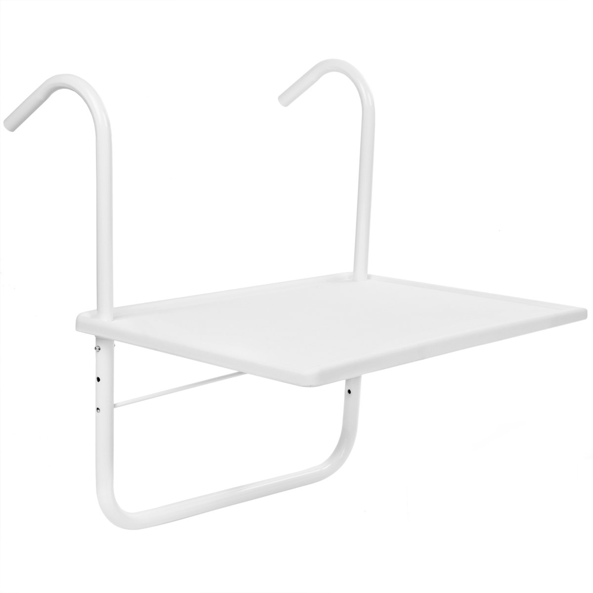 PrimeMatik - Rechthoekige polypropyleen tafel voor balkon witte kleur 52x40 cm